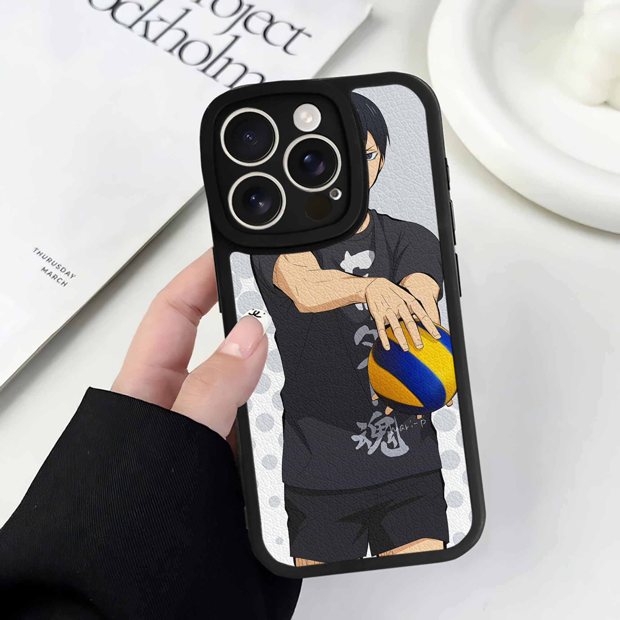（画像用） ハイキュー!! Haikyu!! 【iPhone 16シリーズ対応】シリコンスマホケース（レザー調） 材質：シリコン